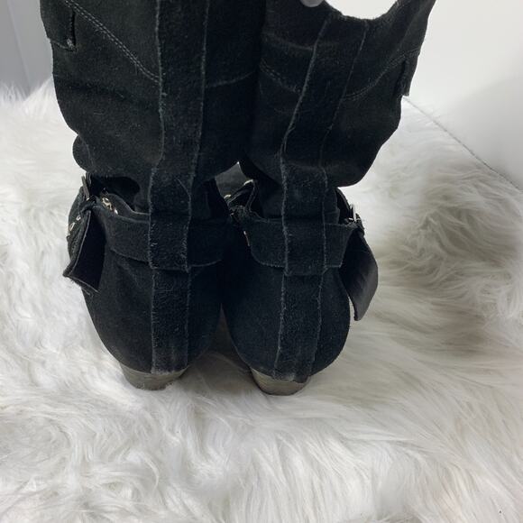 Miz Mooz Clyde Black Studded Suede Leather Boots - Picture 5 of 7